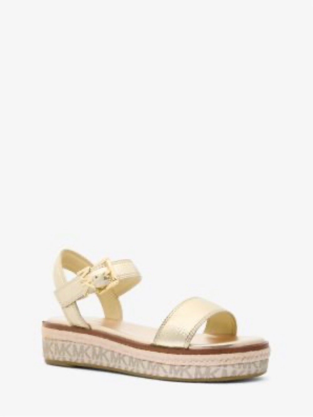 Michael Kors Metallic Gold Platform Espadrille Sandal